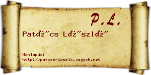 Patócs László névjegykártya